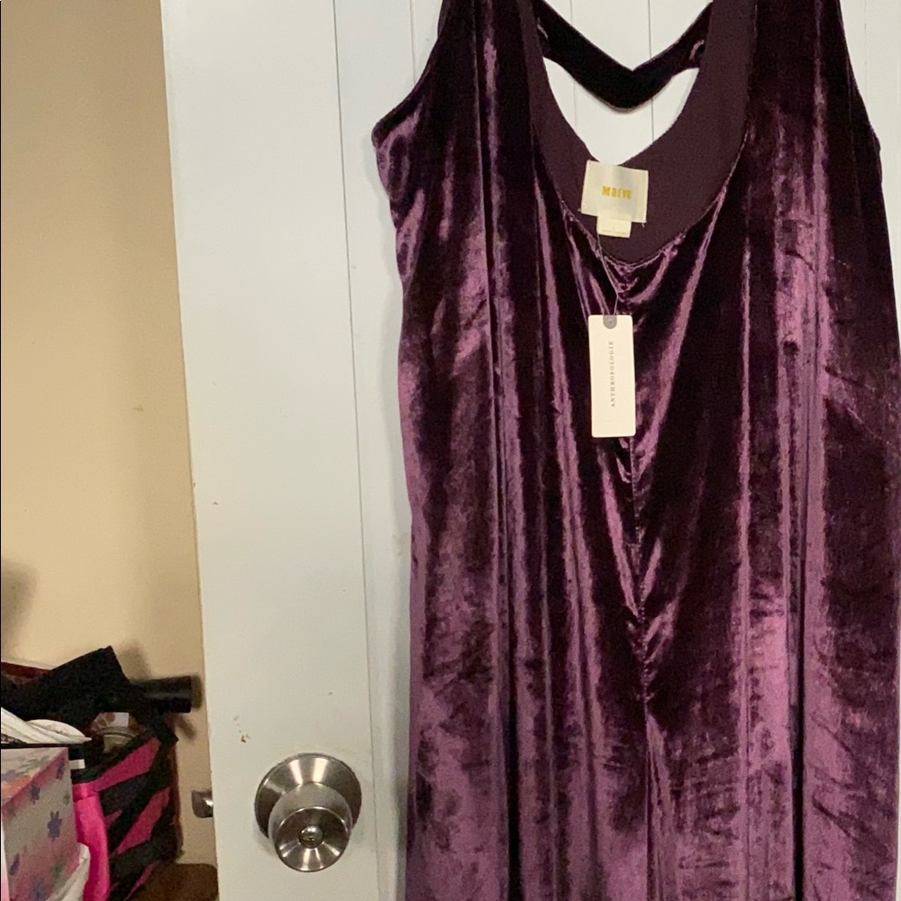 Anthropologie Maeve Velvet Jumpsuit